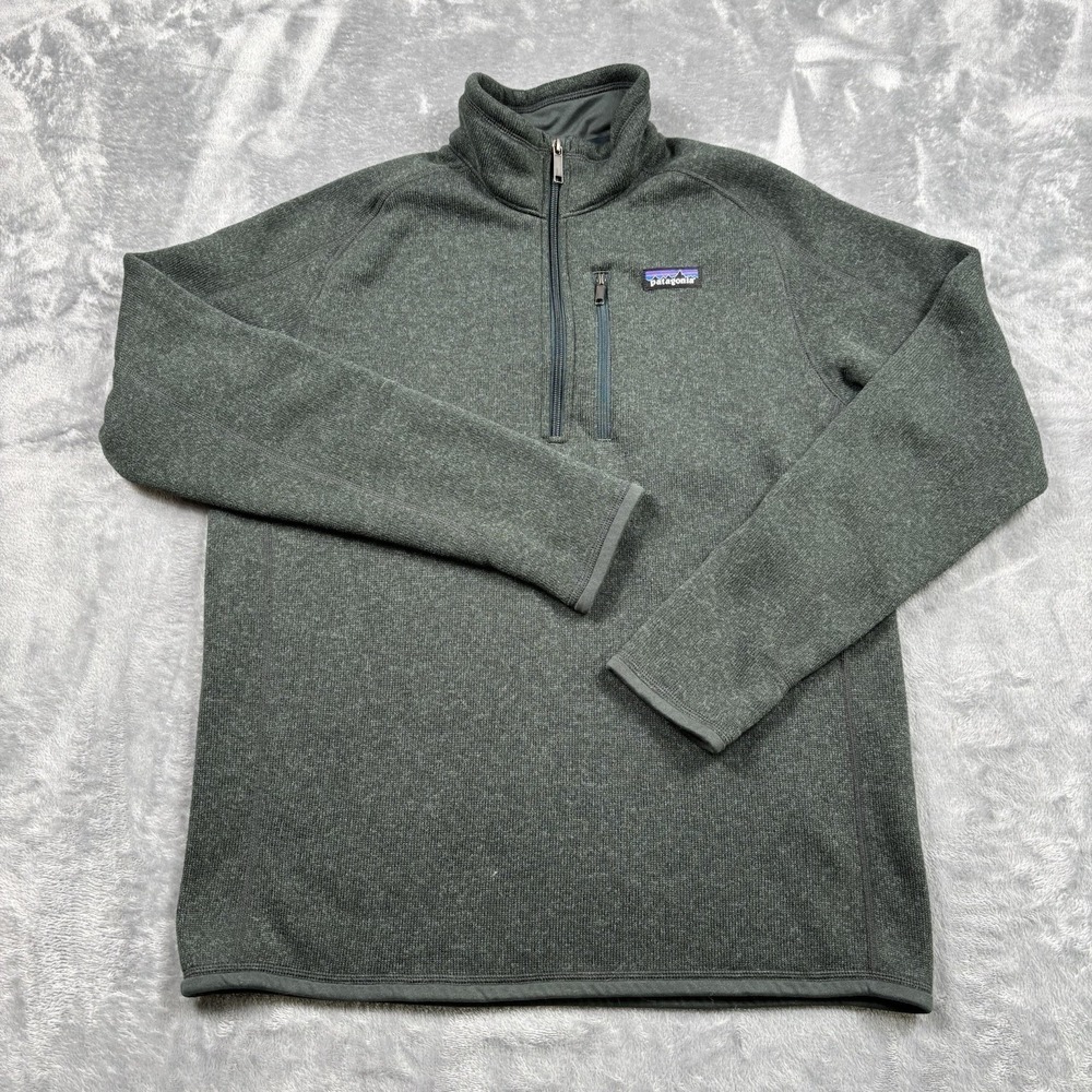 Patagonia Better Sweater Medium 1/4 Zip Pullover Fleece Heathered Green 25523 R1